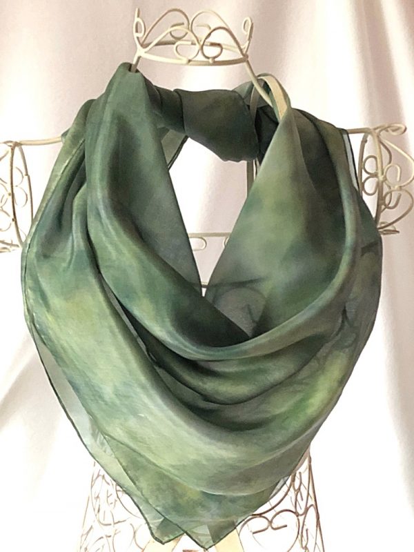 dark green square silk scarf green square scarf