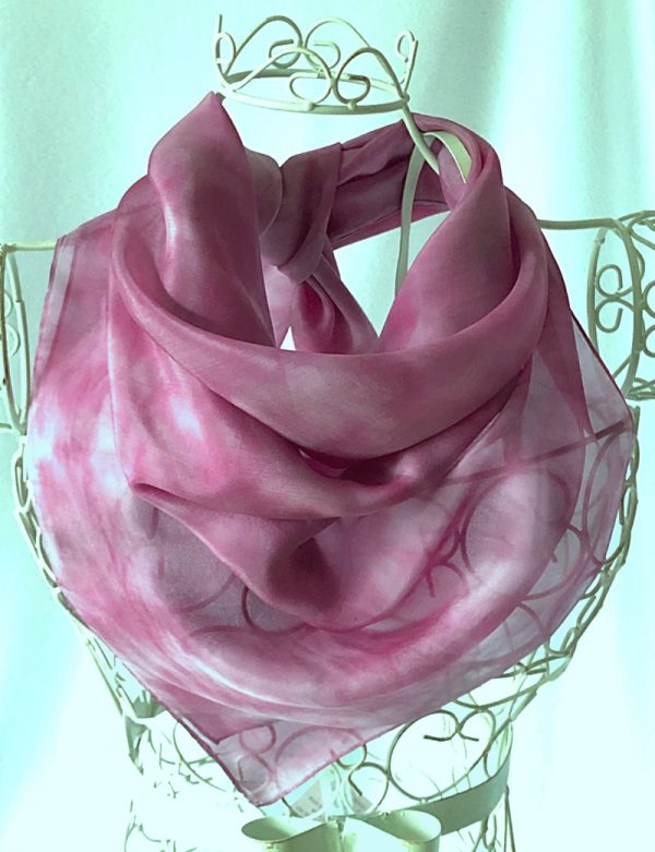 square pink scarf