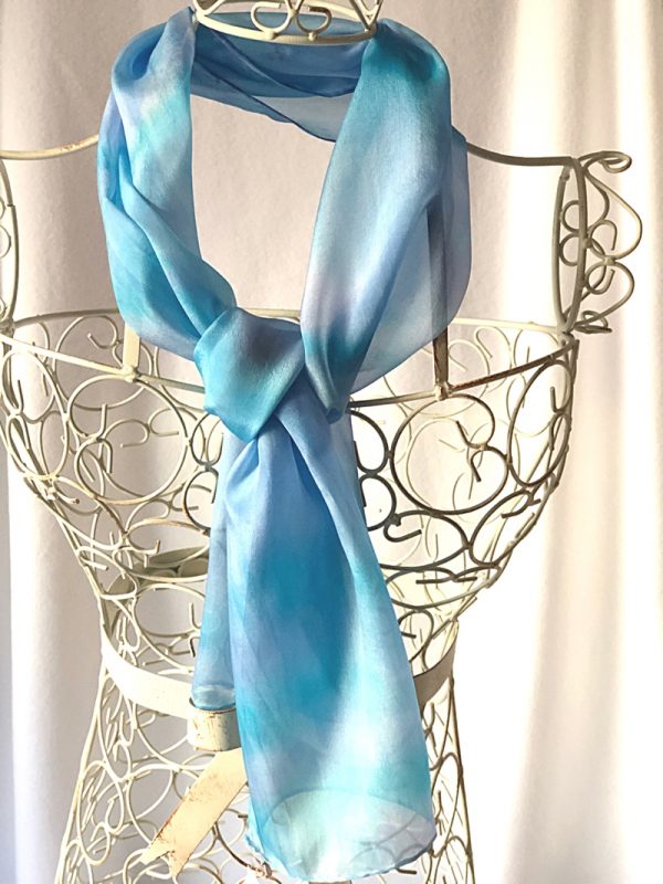 long blue scarf