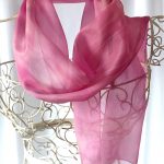 long pink silk scarf