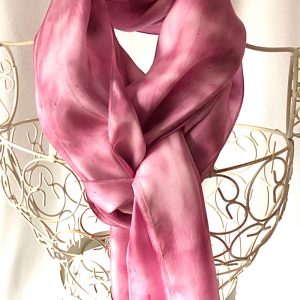 very long pink silk scarf