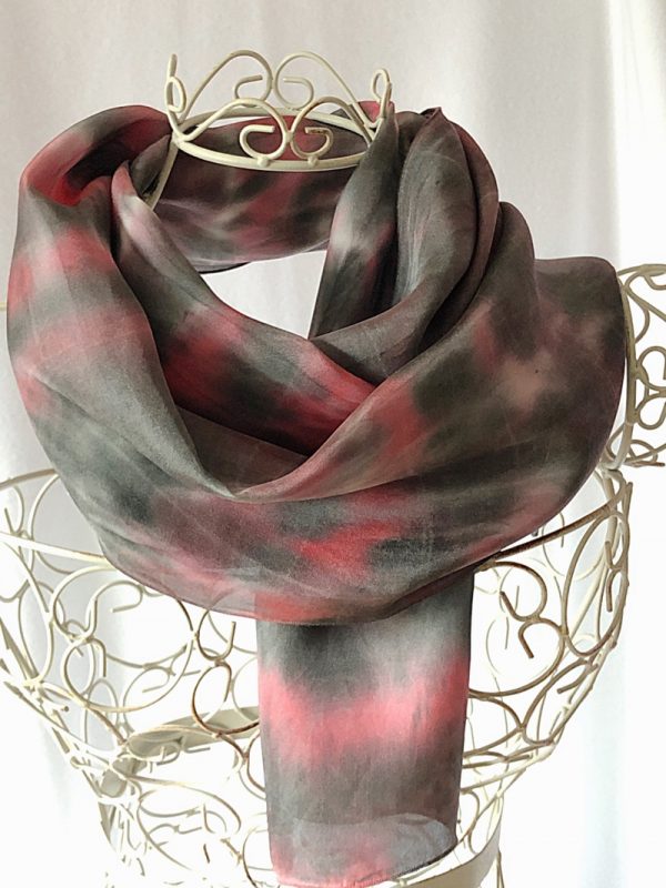 very long red black silk scarf long black red scarf