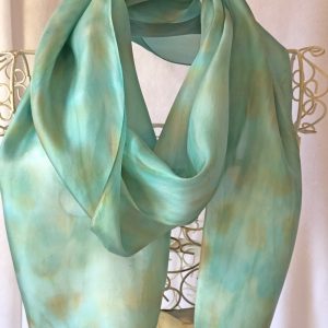 turquoise long silk scarf